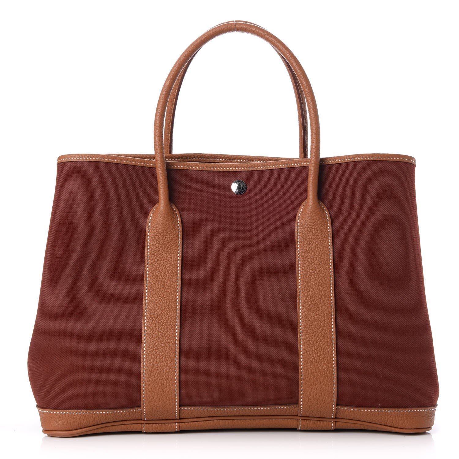 Hermes Toile Militaire Negonda Garden Party Tote 36 MM Rouge H Gold 1 of 7