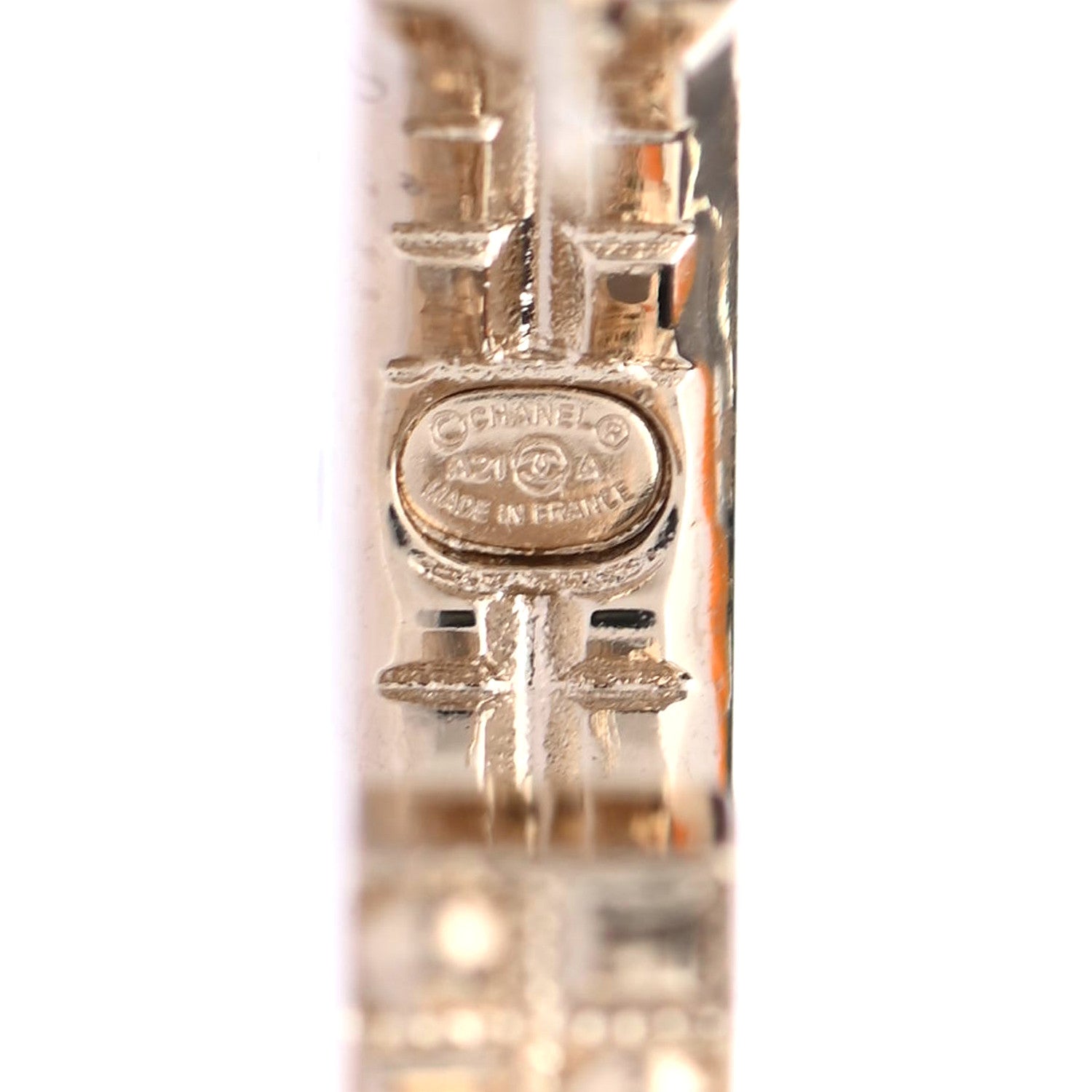 Chanel Crystal Pearl CC Drop Earrings Gold 4 of 4