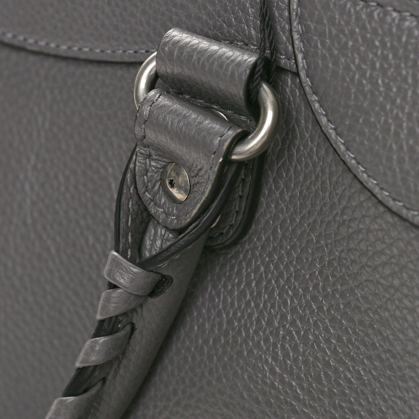 Grained Calfskin Neo Classic Silver Hardware S City Dark Grey