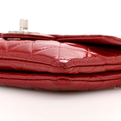 Chanel Patent Quilted Mini Flap Clutch With Chain  Red 10 of 13