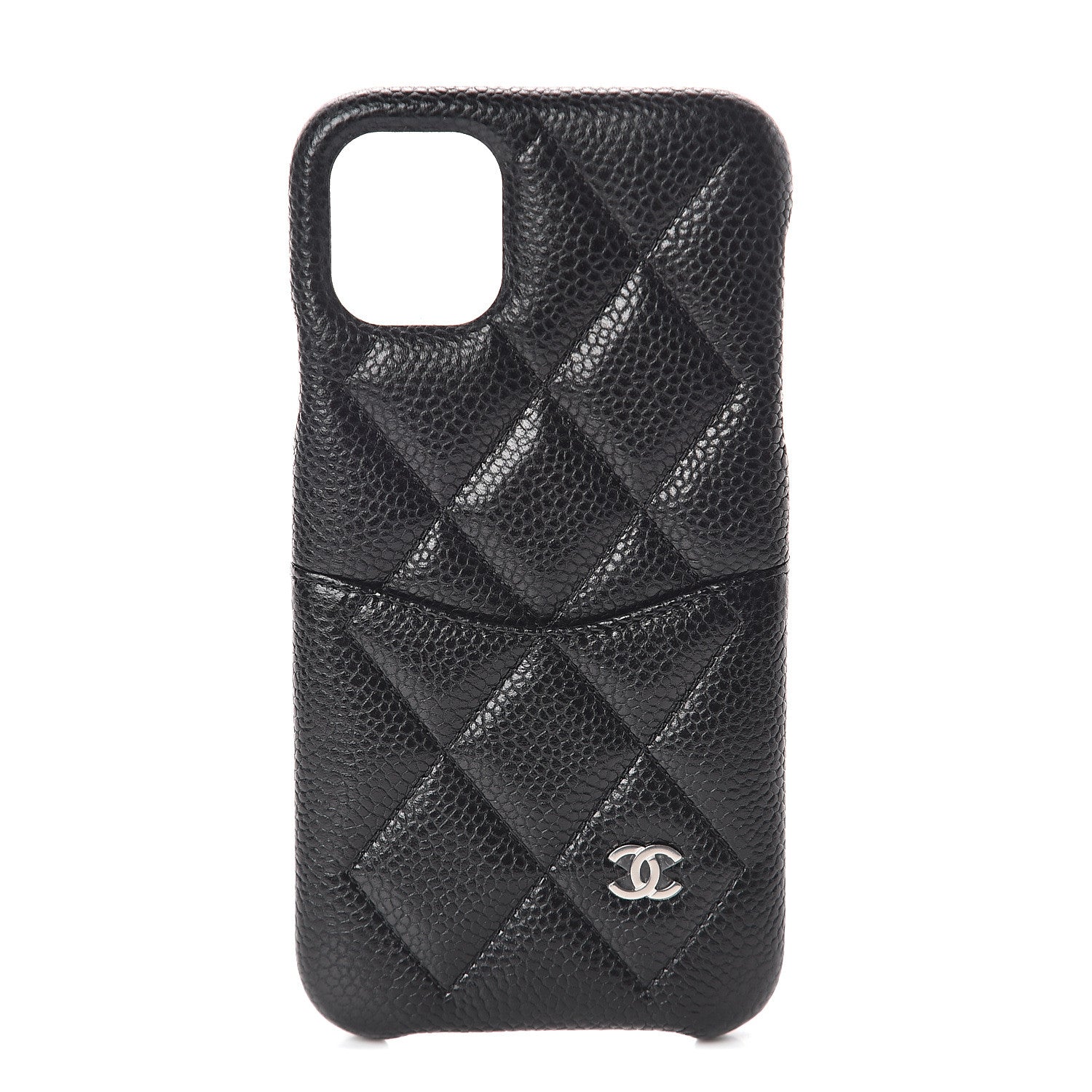 Chanel Caviar Quilted iPhone 11 Tech Case Black Burgundy 1 of 5