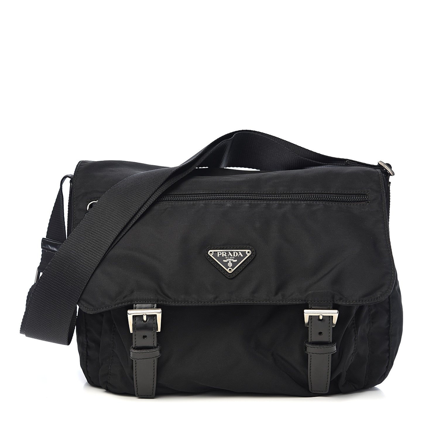 Nylon Vela Sport Messenger Bag Black