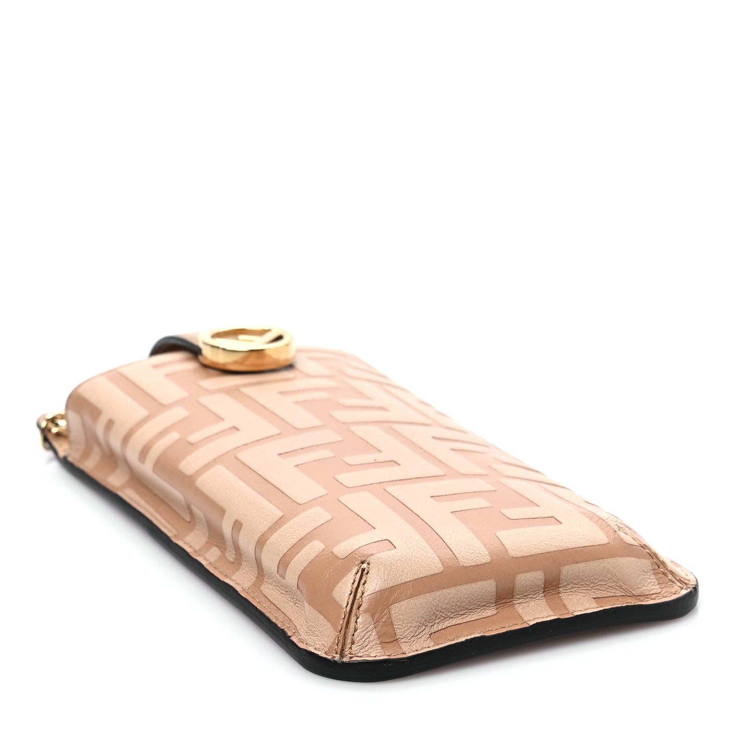 Vitello Termosport F is Fendi FF 1974 Embossed Phone Pouch Miele Scuro
