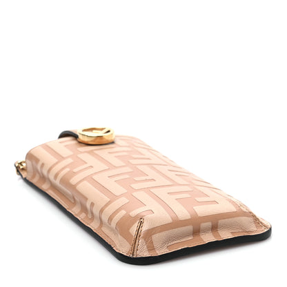 Fendi Vitello Termosport F is Fendi FF 1974 Embossed Phone Pouch Miele Scuro 3 of 6