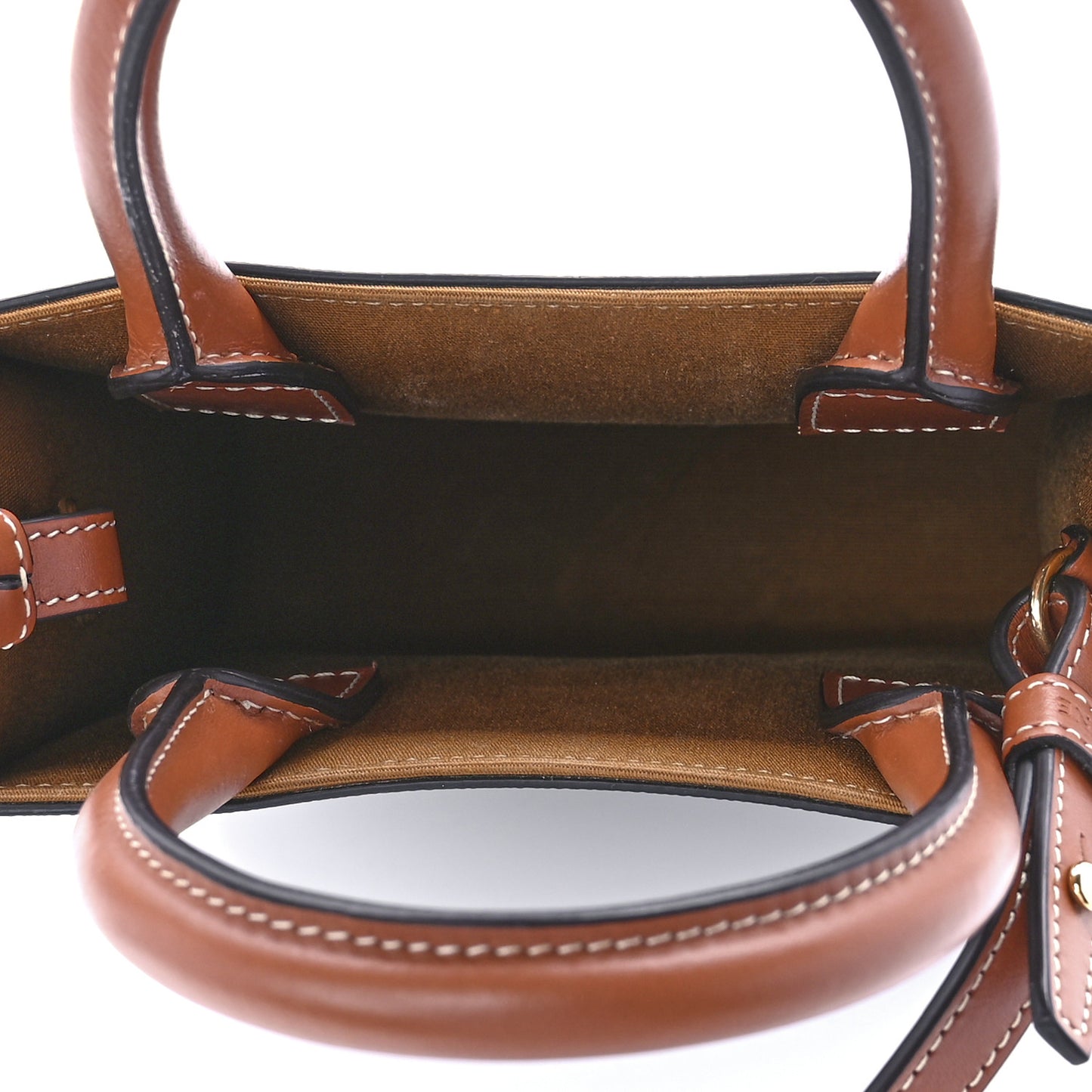 Triomphe Canvas Calfskin Mini Vertical Cabas Tan
