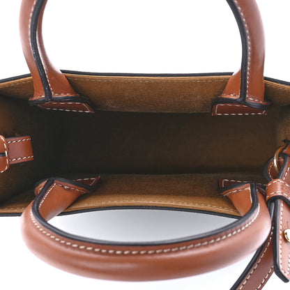 Celine Triomphe Canvas Calfskin Mini Vertical Cabas Tan 5 of 9