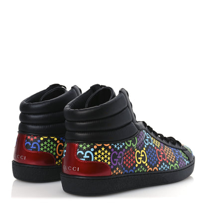 Gucci GG Supreme Monogram Psychedelic Mens High Top Sneakers 9 Black Multicolor 5 of 11