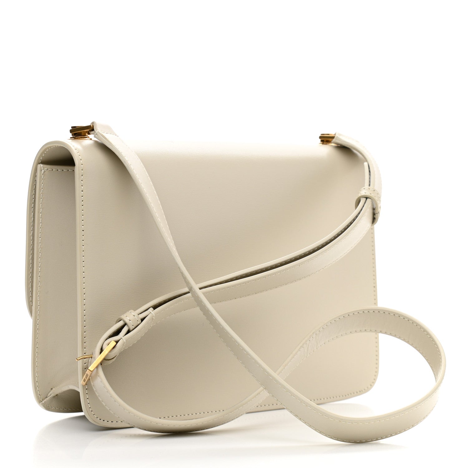 Saint Laurent Smooth Calfskin Carre Satchel Blanc Vintage 3 of 9