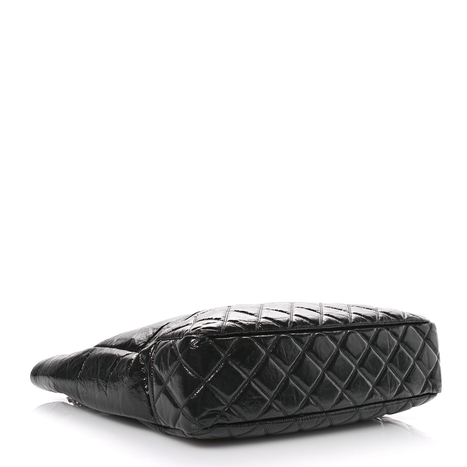 Chanel Shiny Aged Calfskin Quilted Large Shopping Bag Black 4 of 11