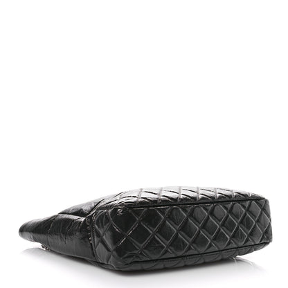 Chanel Shiny Aged Calfskin Quilted Large Shopping Bag Black 4 of 11