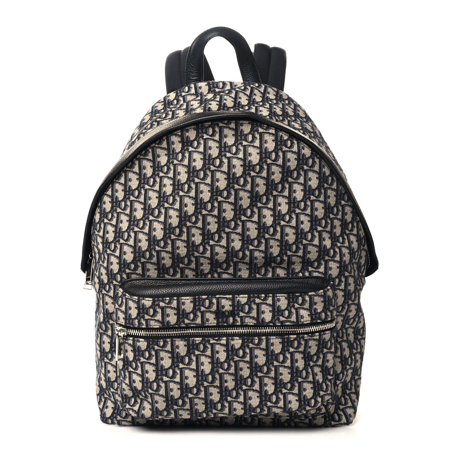 Christian Dior Oblique Calfskin Rider Backpack Beige Black 1 of 10