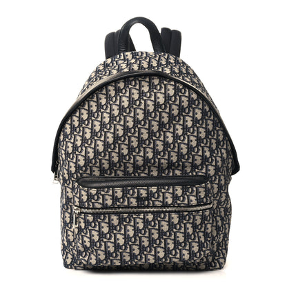Christian Dior Oblique Calfskin Rider Backpack Beige Black 1 of 10