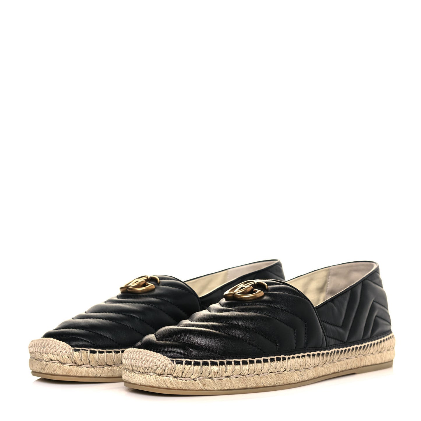Nappa Matelasse Mens GG Marmont Espadrilles 9.5 Black