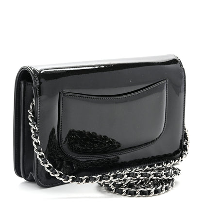 Chanel Patent Strass Wallet On Chain WOC Black 3 of 12
