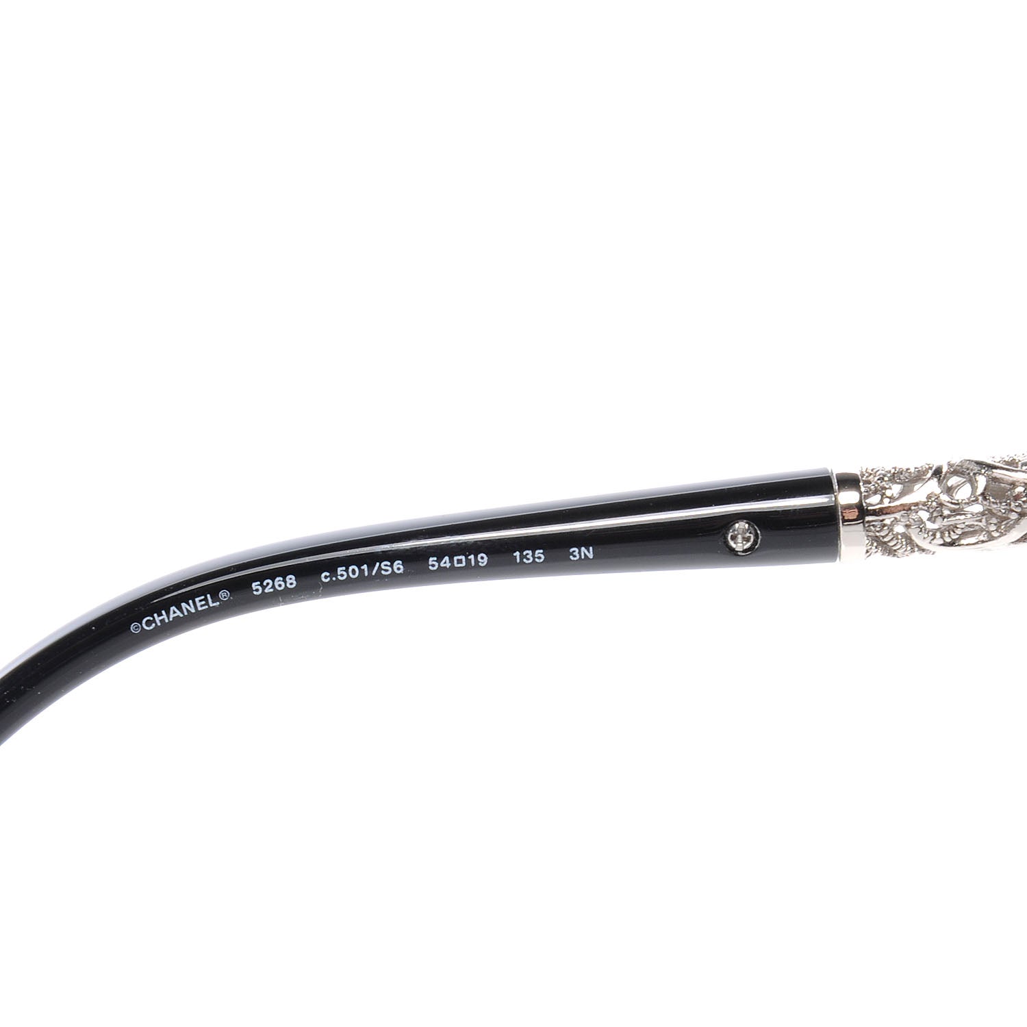 Chanel Bijoux Exclusive Sunglasses 5268 Black Silver 4 of 5