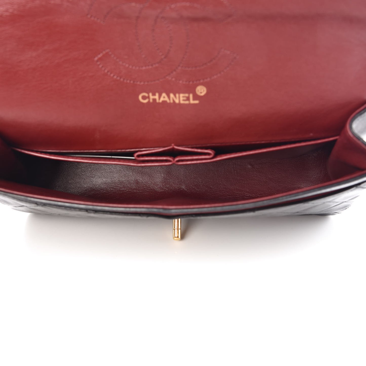 Lambskin Quilted Medium Double Flap Black