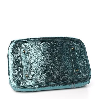 Burberry Metallic Calfskin Blaze Satchel Petrol Blue 4 of 12