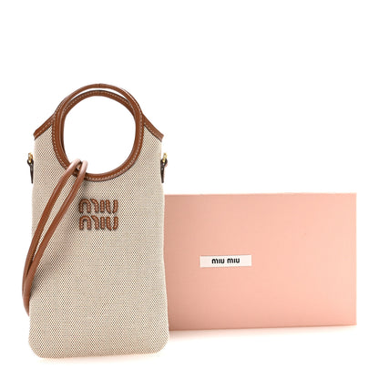 Miu Miu Canvas Ivy Smartphone Case Beige Brandy 12 of 12