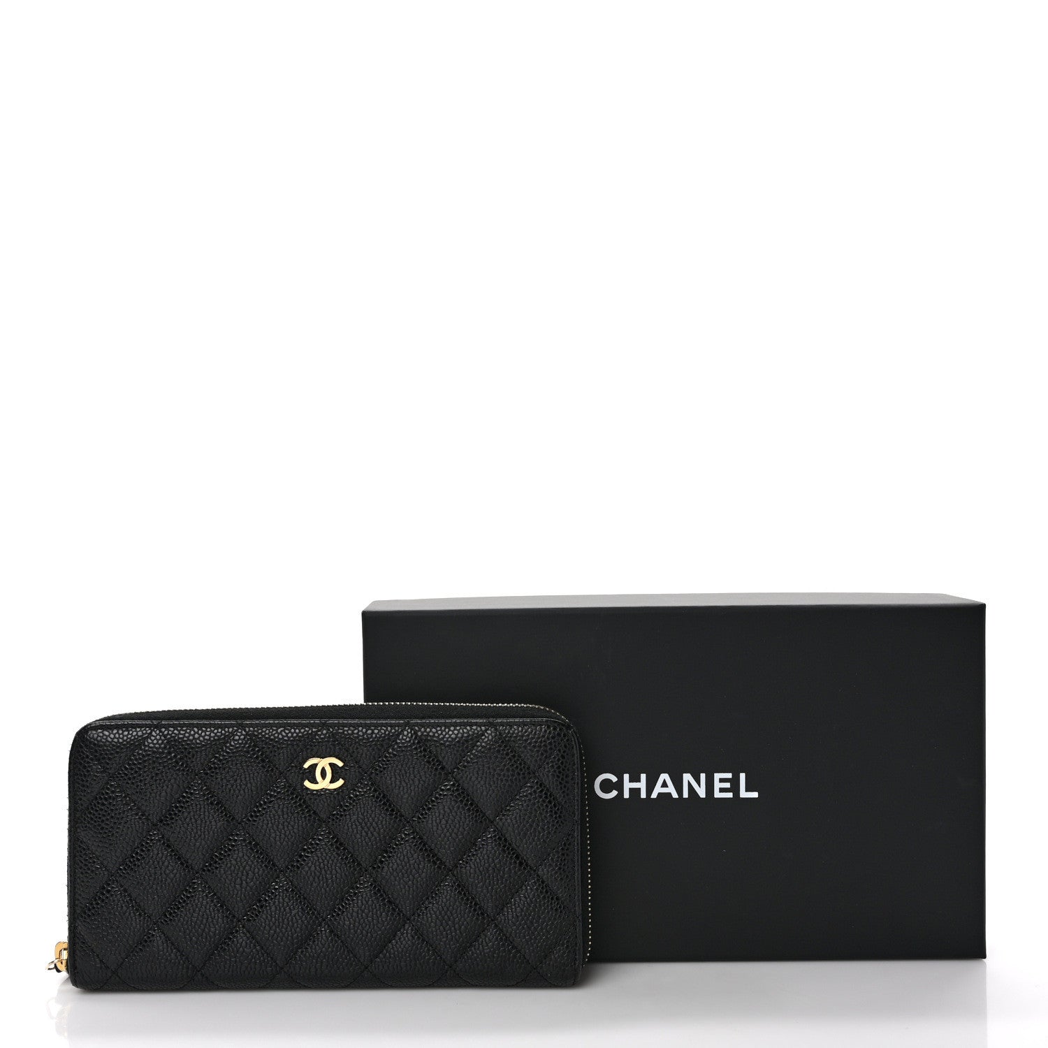 Chanel Caviar Quilted Large Gusset Zip Around Wallet Black 10 of 10