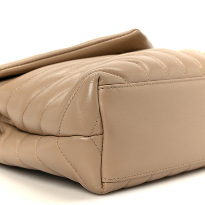 Saint Laurent Calfskin Y Quilted Monogram Small Loulou Chain Satchel Dark Beige 10 of 12