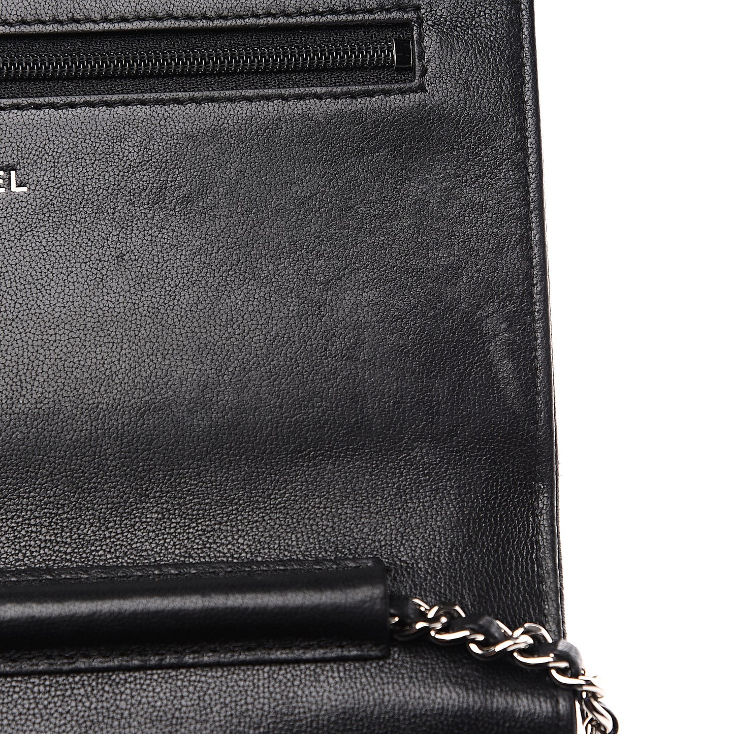 Sheepskin Quilted Mademoiselle Vintage Wallet On Chain WOC Black