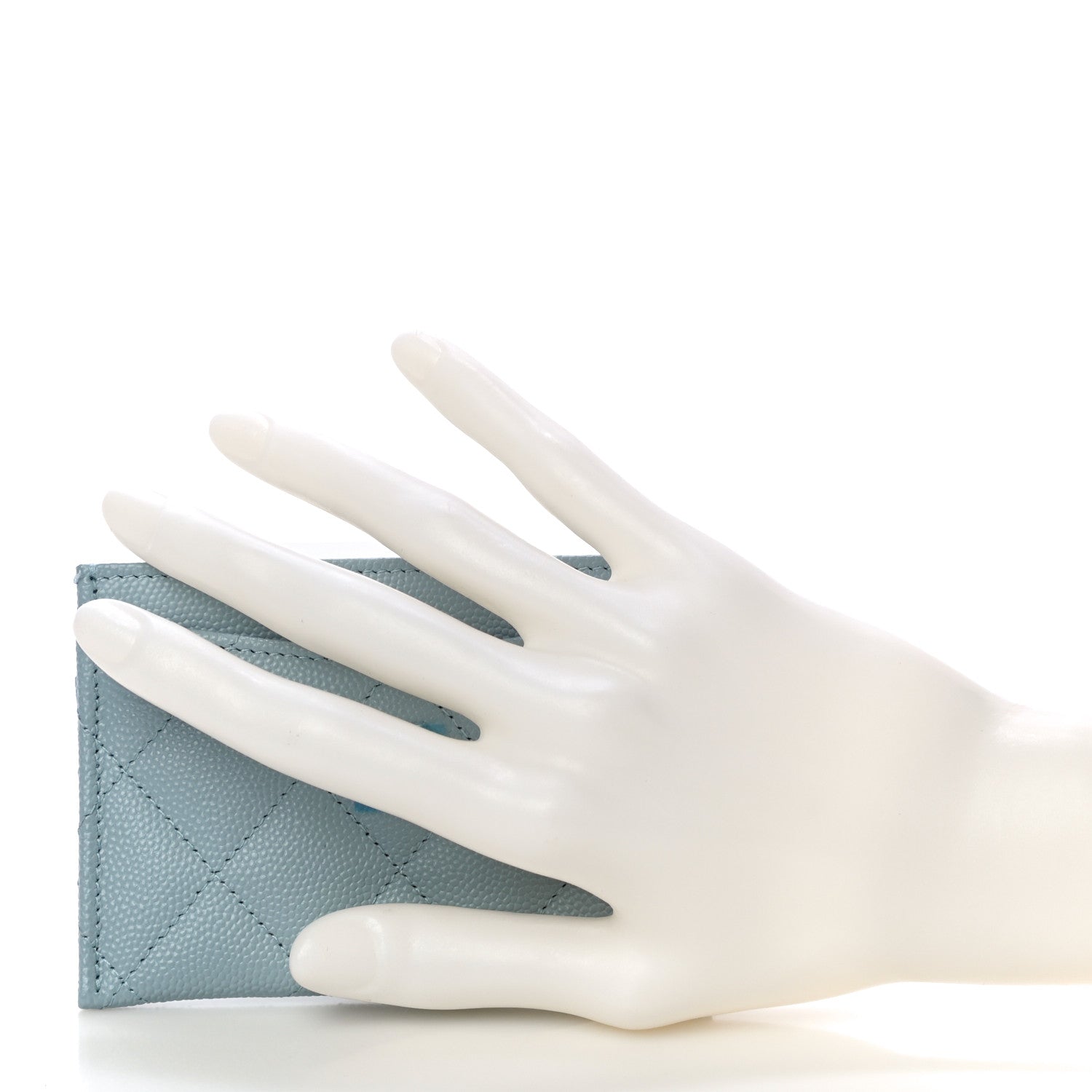 Chanel Caviar Quilted Card Holder Light Blue 2 of 13