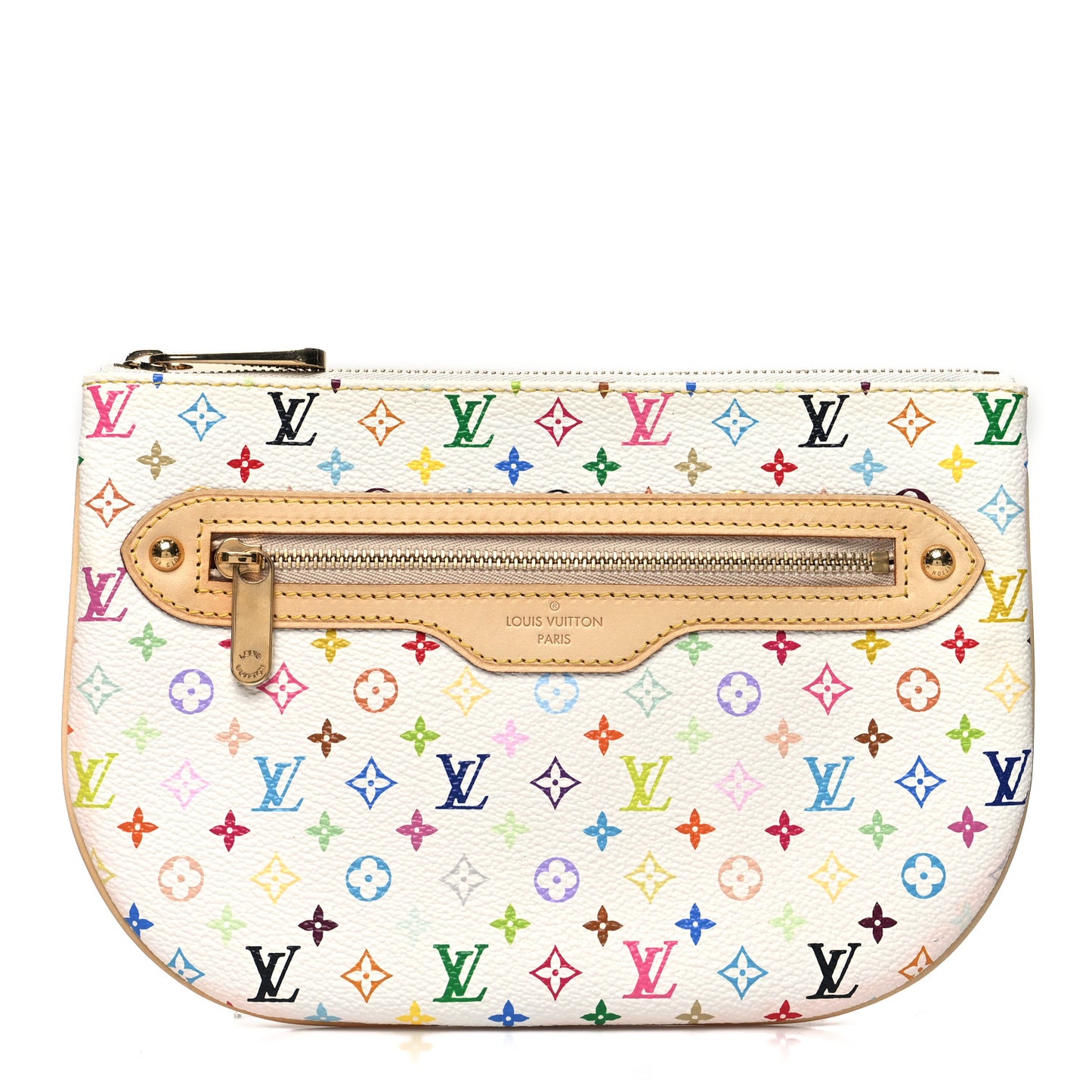 Monogram Multicolor Pochette Plate GM White
