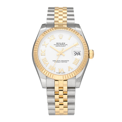 Rolex Stainless Steel 18K Yellow Gold 31mm Oyster Perpetual Datejust Watch White Roman 178273 1 of 5