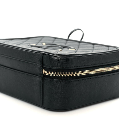 Chanel Caviar Quilted Medium CC Filigree Vanity Case Black 10 of 11