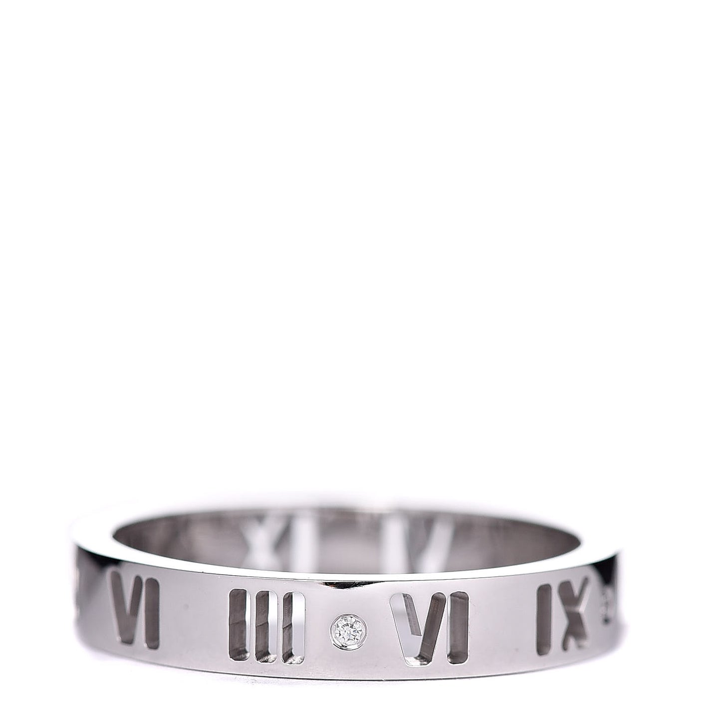18K White Gold Diamond Atlas Pierced Ring 53 6.25