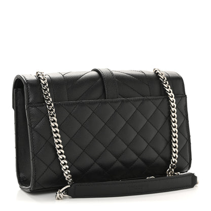 Saint Laurent Grain De Poudre Textured Mixed Matelasse Triquilt Small Monogram Satchel Black 3 of 13