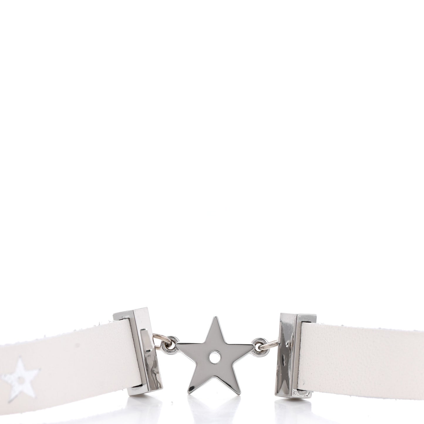 Calfskin Star Dior Double Bracelet White