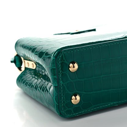 Louis Vuitton Crocodile Capucines Mini Emeraude 8 of 12