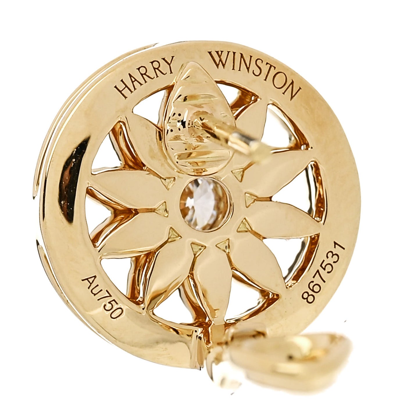 18K Yellow Gold Diamond Winston Gates Earrings
