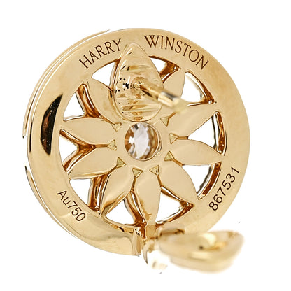 Harry Winston 18K Yellow Gold Diamond Winston Gates Earrings 4 of 5