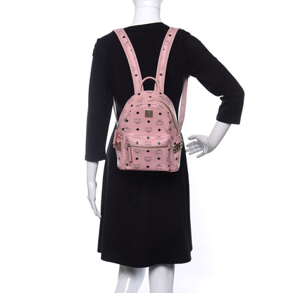 MCM Visetos Side Stud Mini Stark Backpack Pink 2 of 11