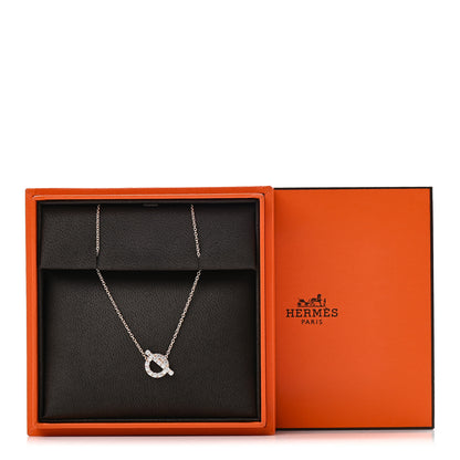 Hermes 18K Rose Gold Diamond Finesse Pendant Necklace 5 of 5