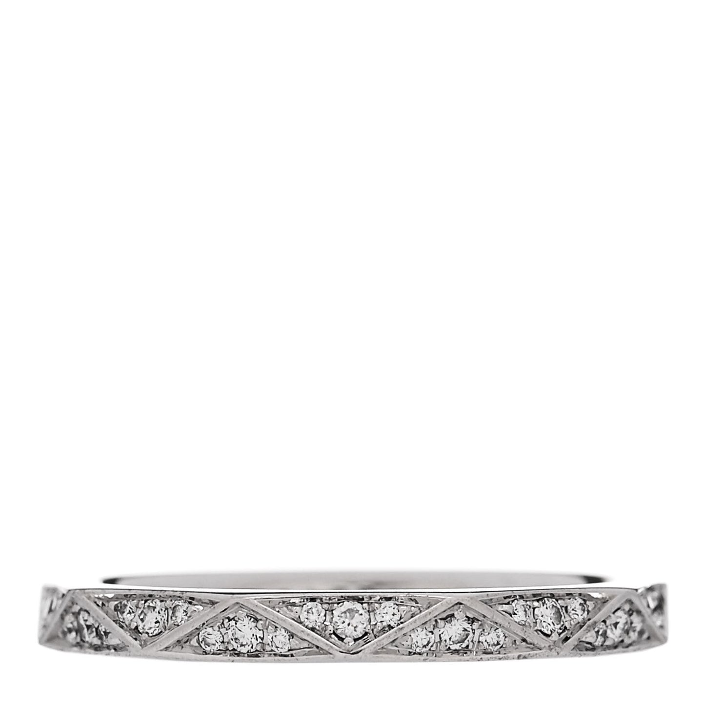 18K White Gold Diamond Laurence Graff Signature Band Ring 47 4