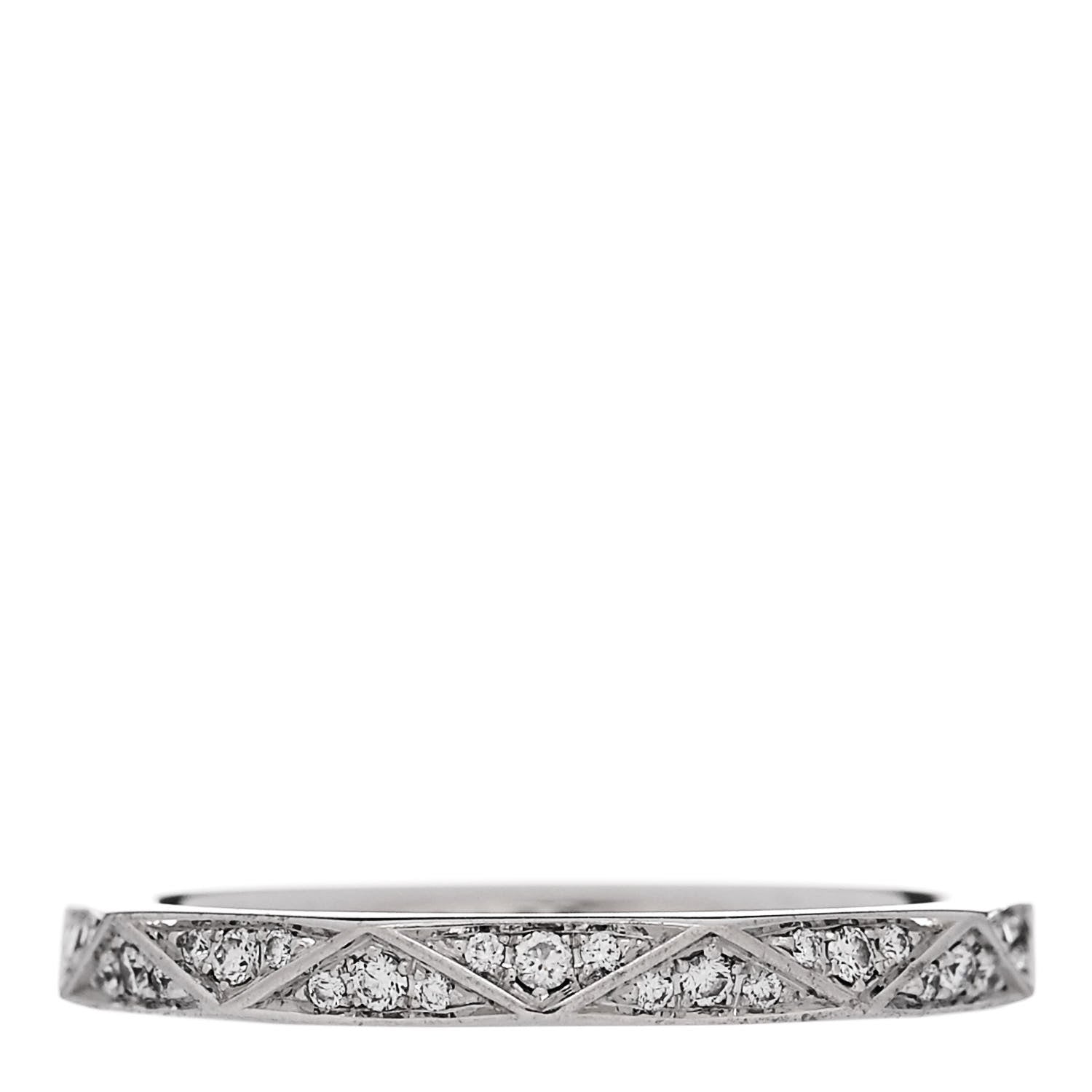 Graff 18K White Gold Diamond Laurence Graff Signature Band Ring 47 4 3 of 5