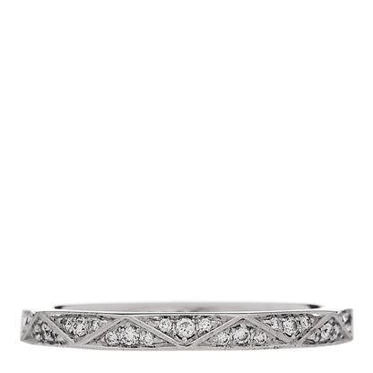 Graff 18K White Gold Diamond Laurence Graff Signature Band Ring 47 4 3 of 5