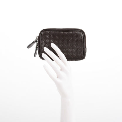 Bottega Veneta Nappa Intrecciato Small Zip Around Pouch Ebano 2 of 6