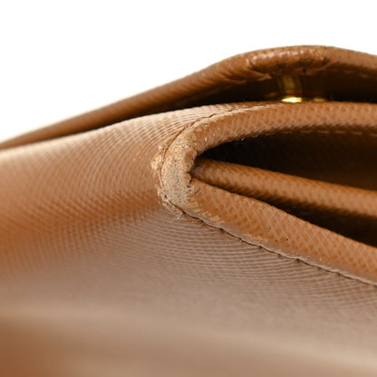 Prada Saffiano Metal Oro Chain Wallet Caramel 21 of 21