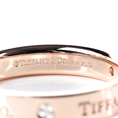 Tiffany 18K Rose Gold Diamond 4mm Logo Band Ring 58 8.25 4 of 4