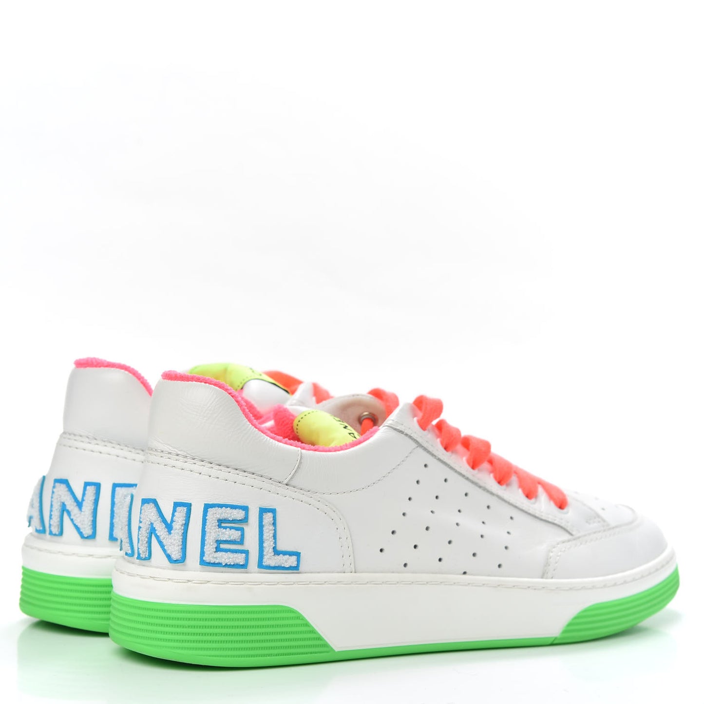 Calfskin Mens Logo Sneakers 43 White Multicolor
