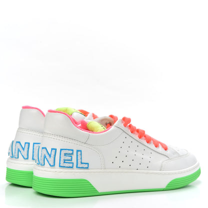 Chanel Calfskin Mens Logo Sneakers 43 White Multicolor 4 of 11