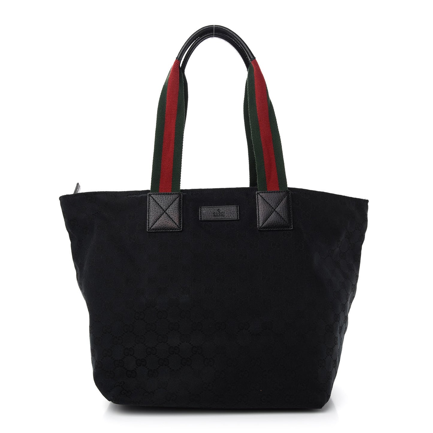 GG Monogram Large Web Handle Bucket Tote Black