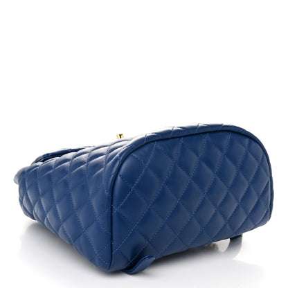 Chanel Calfskin Quilted Small Urban Spirit Backpack Blue 4 of 10