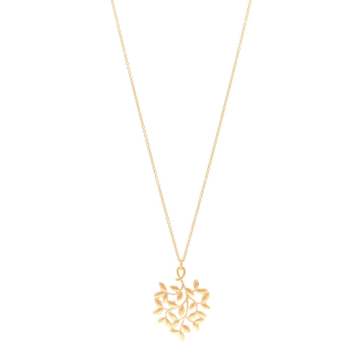 Tiffany 18K Rose Gold Small Paloma Picasso Olive Leaf Pendant Necklace 1 of 4