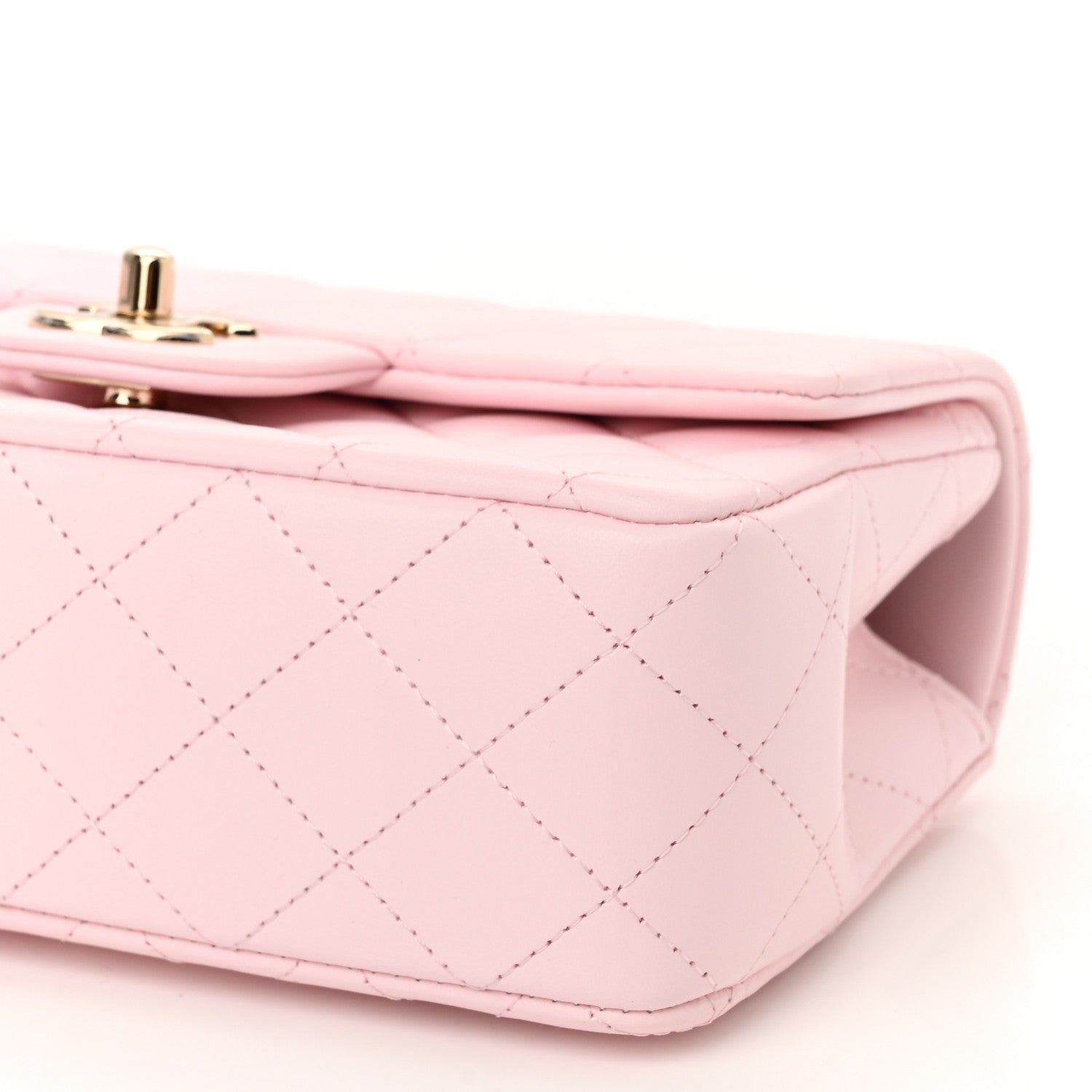 Chanel Lambskin Quilted Mini Top Handle Rectangular Flap Light Pink 9 of 11