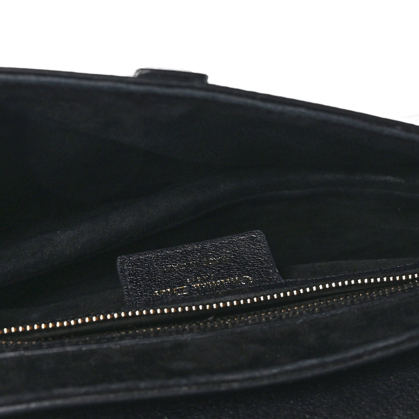 Shiny Goatskin Saddle Bag Black